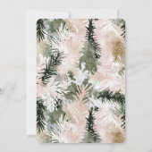 Invitation Mariage de Noël blanc vert rose (Dos)