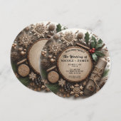 Invitation Mariage de Noël de campagne de vacances rustique  (Devant / Derrière)
