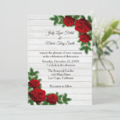 Invitation Mariage de Noël de la branche des roses rouges et  (Debout devant)