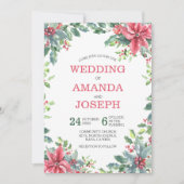 Invitation Mariage de Noël de la floraison de la pomme rouge  (Devant)