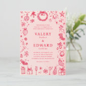 Invitation Mariage de Noël de vacances moderne (Debout devant)