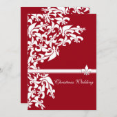 Invitation Mariage de Noël Décontracté Fleur de Lis (Devant / Derrière)