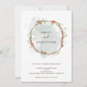 Invitation Mariage de Noël des baies de pin rustique (Devant)