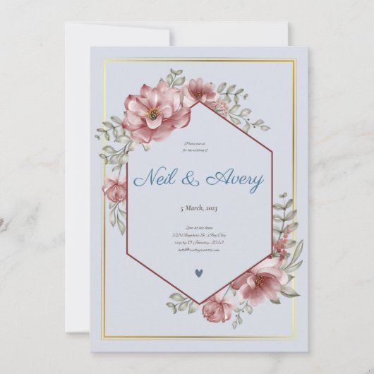 Invitation Mariage de Noël des baies rouges d'hiver (Devant)