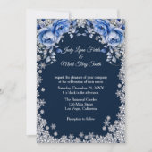 Invitation Mariage de Noël des Roses bleus (Devant)