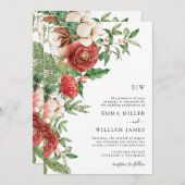 Invitation Mariage de Noël des Vacances (Devant / Derrière)