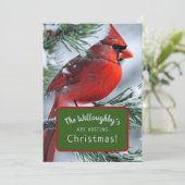 Invitation Mariage de Noël du Cardinal d'hiver RIP (Debout devant)