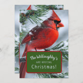 Invitation Mariage de Noël du Cardinal d'hiver RIP (Devant / Derrière)