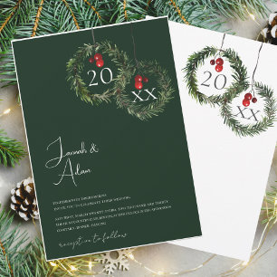 Invitation Mariage de Noël du Festival Vert Émeraude d'hiver