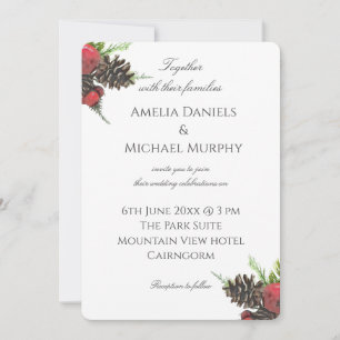 Invitation Mariage de Noël Élégant