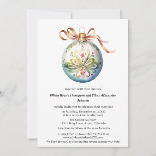 Invitation Mariage de Noël Élégant