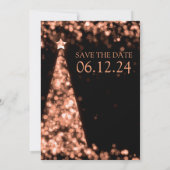Invitation Mariage de Noël élégant Rose Gold Noir (Dos)