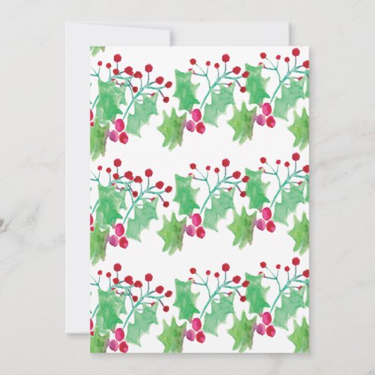 Invitation Mariage de Noël Elegant Script Aquarelle Berry (Dos)