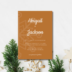 Invitation Mariage de Noël en flocon de neige minimaliste en