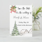 Invitation Mariage de Noël en hiver (Debout devant)