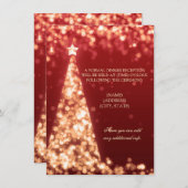 Invitation Mariage de Noël en or et rouge réception seulement (Devant / Derrière)