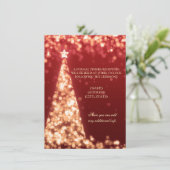 Invitation Mariage de Noël en or et rouge, réception uniqueme (Debout devant)