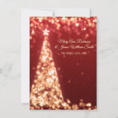 Invitation Mariage de Noël en or et rouge, réception uniqueme (Dos)