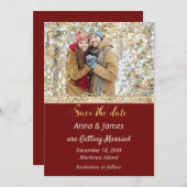 Invitation Mariage de Noël Enregistrer la date (Devant / Derrière)