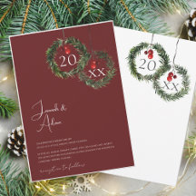 Mariage de Noël Festif Bourgogne Vert hiver