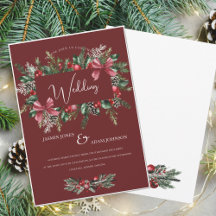 Mariage de Noël Festif Bourgogne Vert hiver