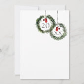 Invitation Mariage de Noël Festif Bourgogne Vert hiver (Dos)