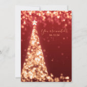 Invitation Mariage de Noël Festif Gold Tree moderne (Dos)