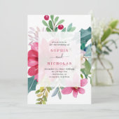 Invitation Mariage de Noël | Floral brillant (Debout devant)