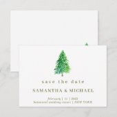 Invitation Mariage de Noël Hiver Arbre Forêt Enregistrer la d (Devant / Derrière)