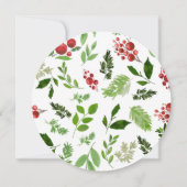 Invitation Mariage de Noël Holly Feuilles Red Berry (Dos)