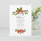 Invitation Mariage de Noël Holly Photo (Debout devant)