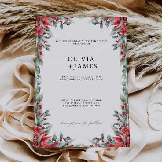 Invitation Mariage de Noël invite Modèle