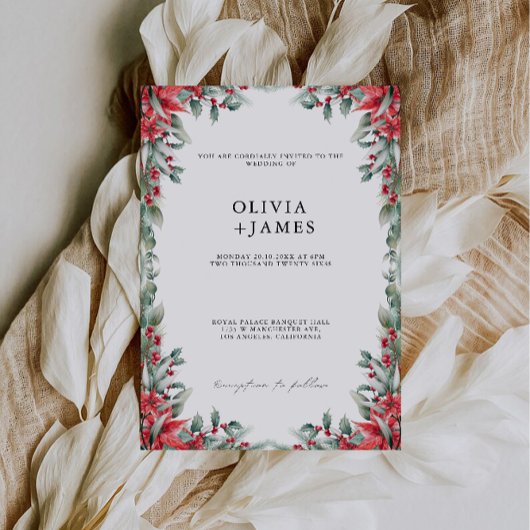 Invitation Mariage de Noël invite Modèle