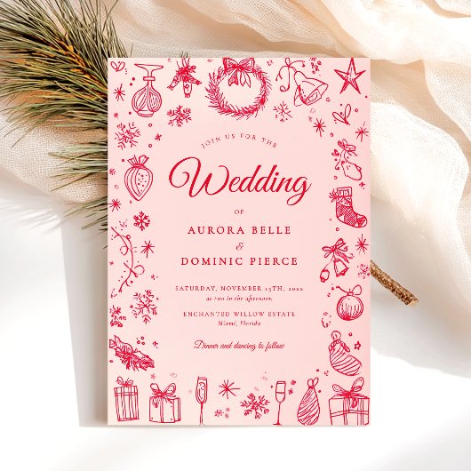 Invitation Mariage de Noël moderne