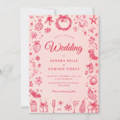 Invitation Mariage de Noël moderne (Devant)