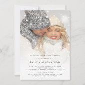 Invitation Mariage de Noël moderne avec superposition de phot (Devant)