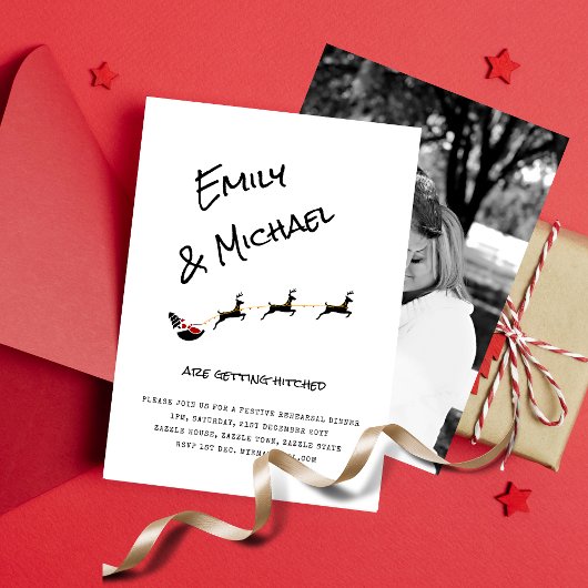 Invitation Mariage de Noël moderne/Dîner/Fiançailles PHOTO