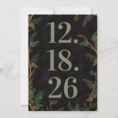 Invitation Mariage de Noël Moderne Rustique Gras Baies de Hou (Dos)