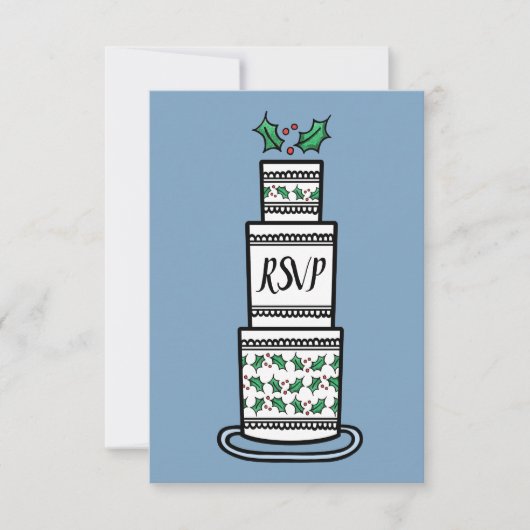 Invitation Mariage de Noël personnalisé RSVP (Devant)