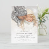 Invitation Mariage de Noël QR avec superposition de photo mod (Debout devant)