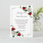 Invitation Mariage De Noël Rose Rouge Et Blanc (Debout devant)