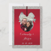 Invitation Mariage de Noël Ruby Rouge Élégant et Bauble Brill (Devant)