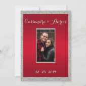 Invitation Mariage de Noël Ruby Rouge Élégant et Bauble Brill (Devant)