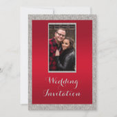 Invitation Mariage de Noël Ruby Rouge Élégant et Bauble Brill (Devant)
