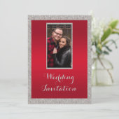 Invitation Mariage de Noël Ruby Rouge Élégant et Bauble Brill (Debout devant)