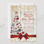 Invitation Mariage de Noël russe Parties scintillant d'or Bau (Devant)