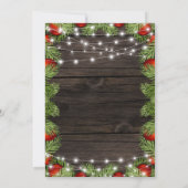 Invitation Mariage de Noël rustique (Dos)