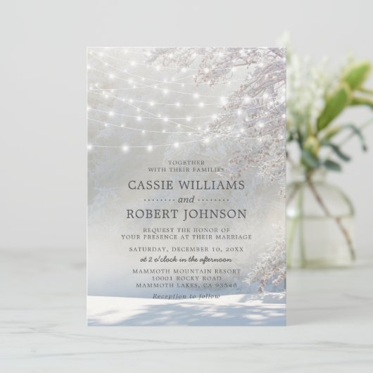 Invitation Mariage de Noël rustique (Debout devant)