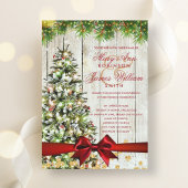 Invitation Mariage de Noël rustique Arbre Ruban Parties scint