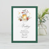 Invitation Mariage de Noël rustique de la forêt enchantée (Debout devant)
